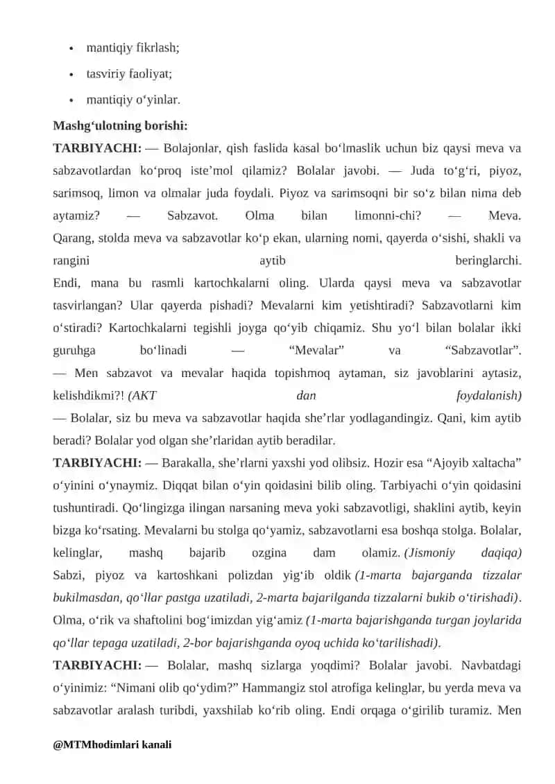 Meva va sabzavotlarni farqlaymiz 2
