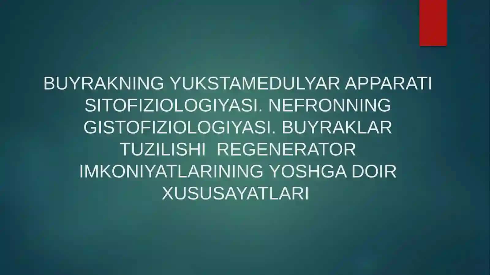 BUYRAKNING YUKSTAMEDULYAR APPARATI SITOFIZIOLOGIYASI 2