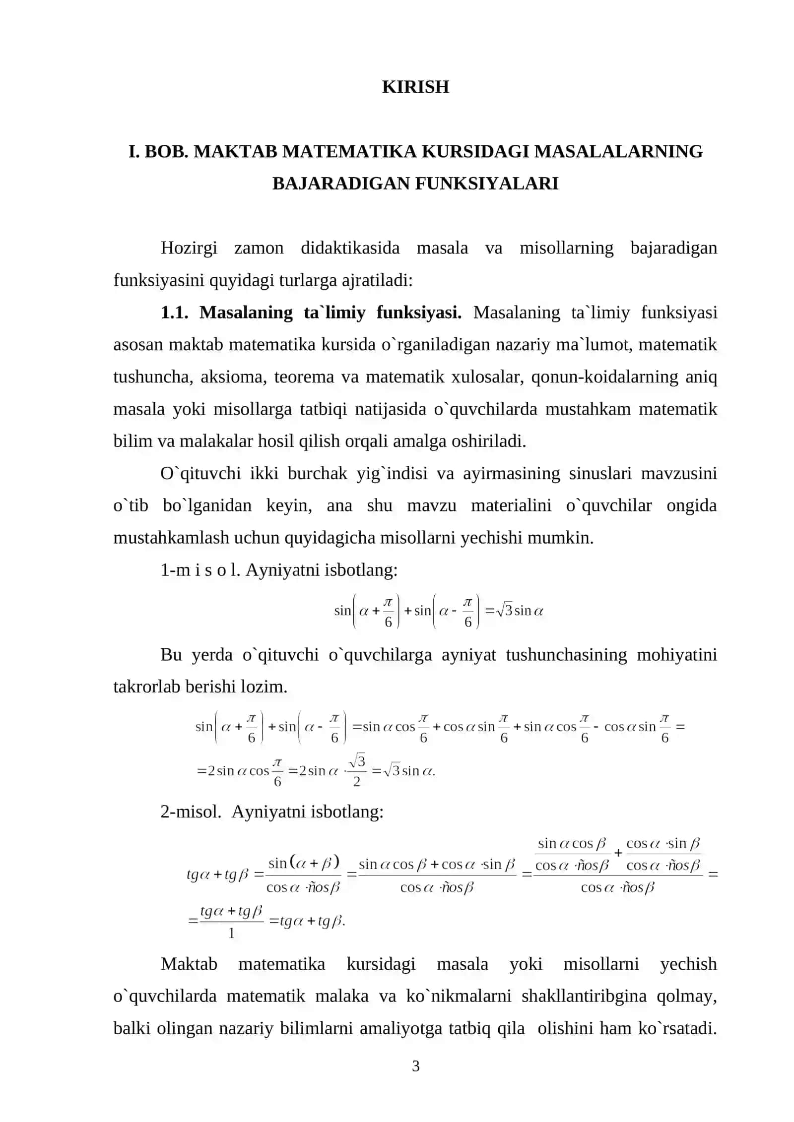 O`quvchilarni algebraik masalalarni yechishga tayyorlash 2