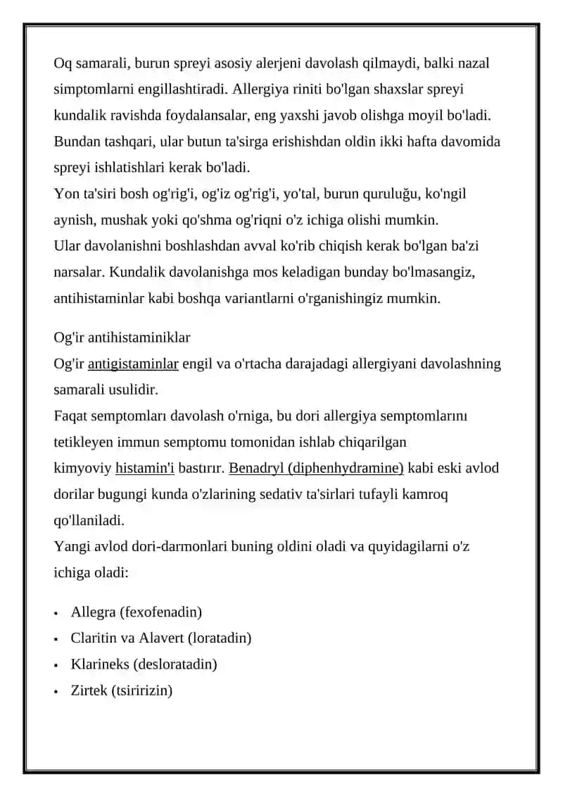 Allergiyalar davolash 2