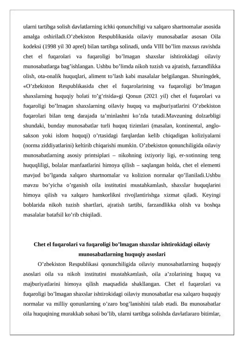 Chet el fuqarolari va fuqaroligi bo‘lmagan shaxslar ishtirokidagi oilaviy munosabat 2