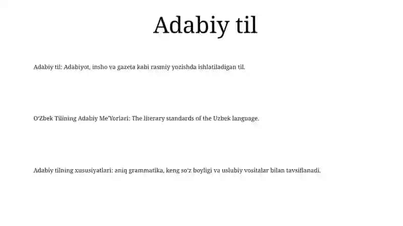OʻZbek Tilining Adabiy Me'Yorlari 2