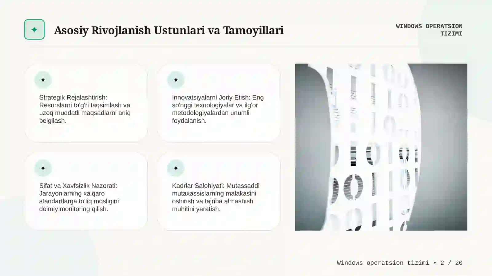 Windows operatsion tizimi: Kirish va Asosiy Konseptual Tushunchalar 2