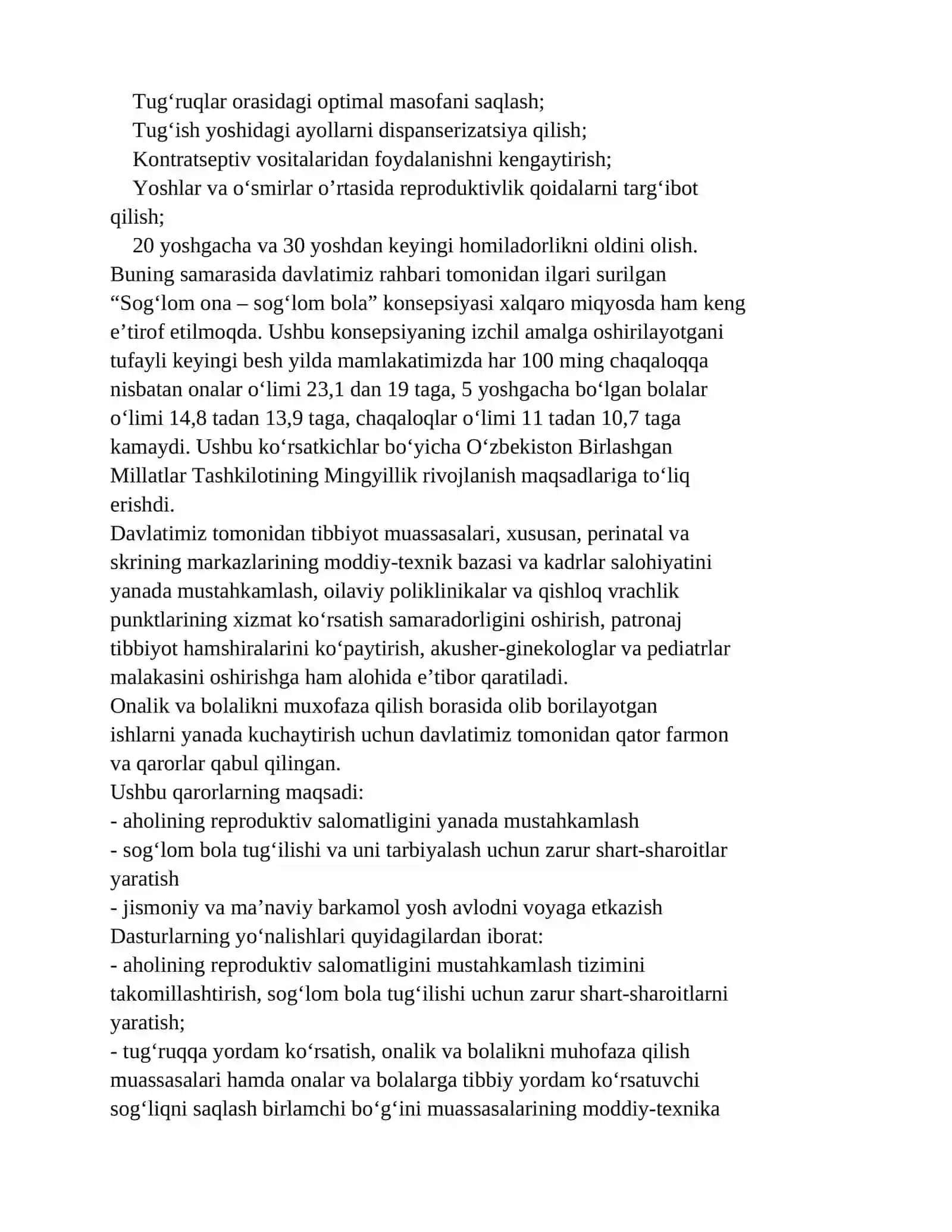 Oilaviy poliklinika va qishloq shifokorlar punktida birlamchi akusher –ginekologik yordamni tashkil qilish 2