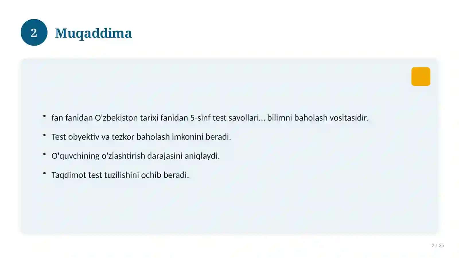 O'zbekiston tarixi fanidan 5-sinf test savollari to'plami 2