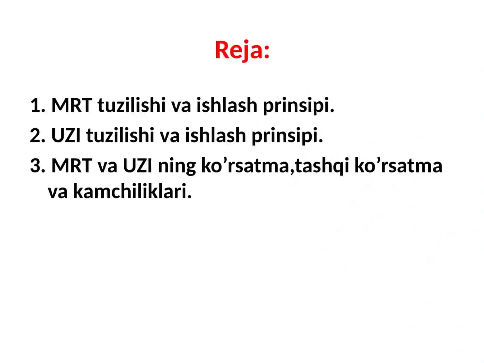 Magnit rezonans tomografiya va Sonografiya asoslari 2