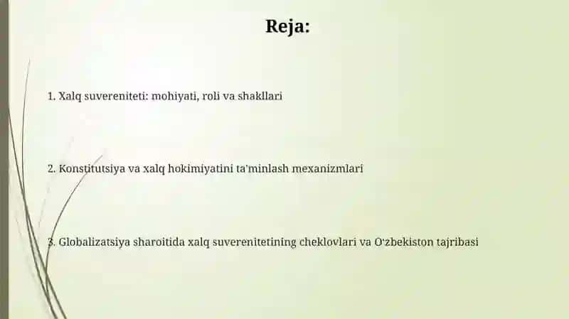 Xalq hokimiyatichiligining konstitusiyaviy asoslari 2