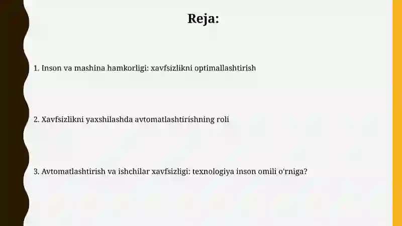 Avtomatlashtirish va ishchilar xavfsizligi: inson omili o'rniga texnika? 2