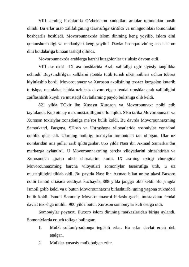 O’rta asrlarda davlatchiligimiz taraqqiyoti 2