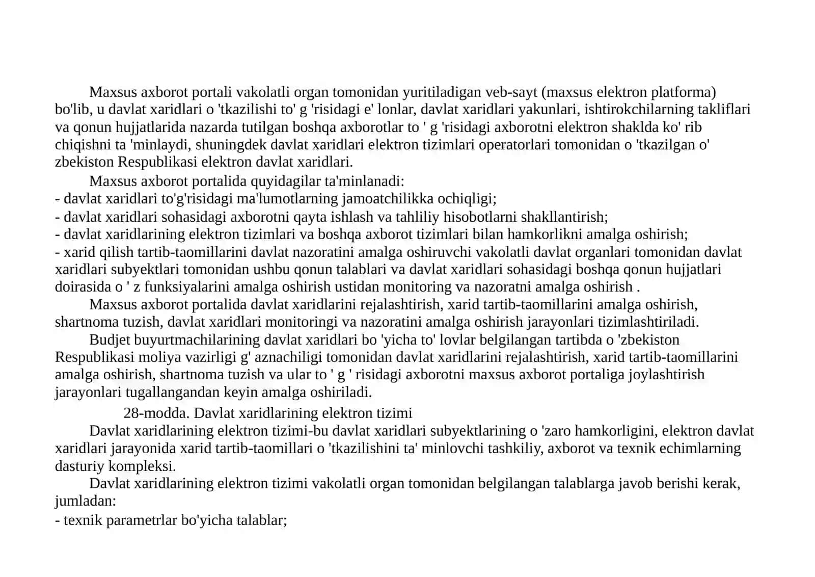 YO'L-QURILISH OB'EKTLARI BO'YICHA (TENDER) SAVDOLARNING NAZARIY-HUQUQIY ASOSLARI 2