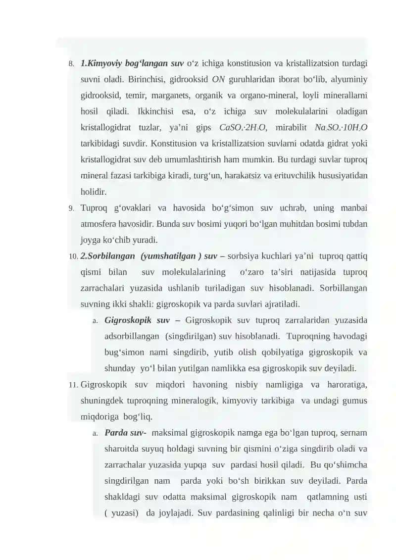 Tuproq suv rejimining irigatsion tipi va uning o’simlik rivojlanishiga ta’siri 2