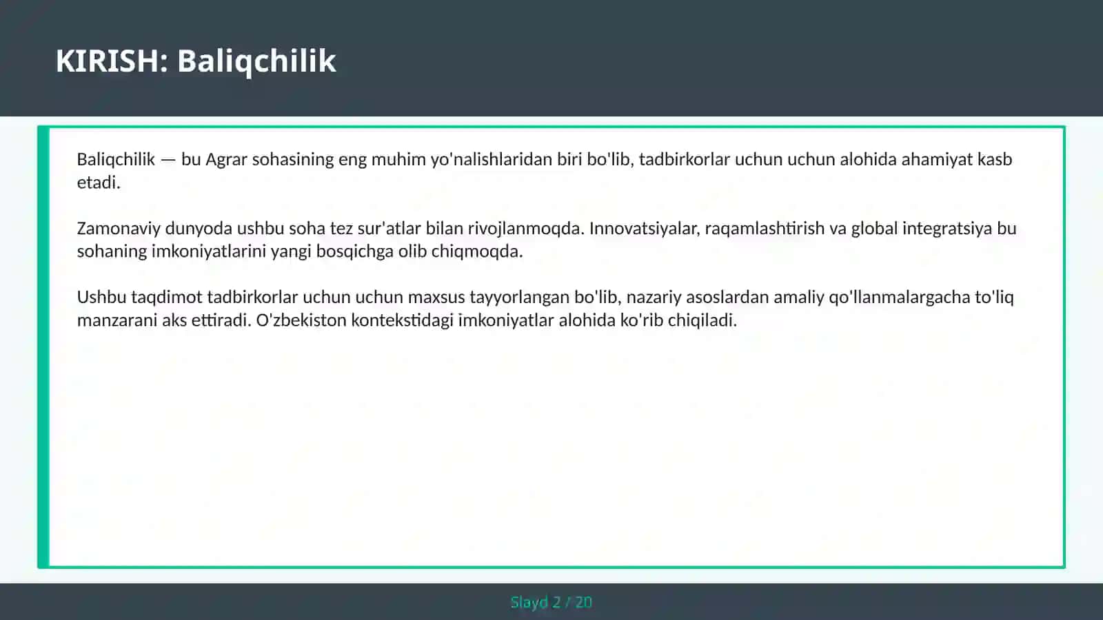 Baliqchilik 2