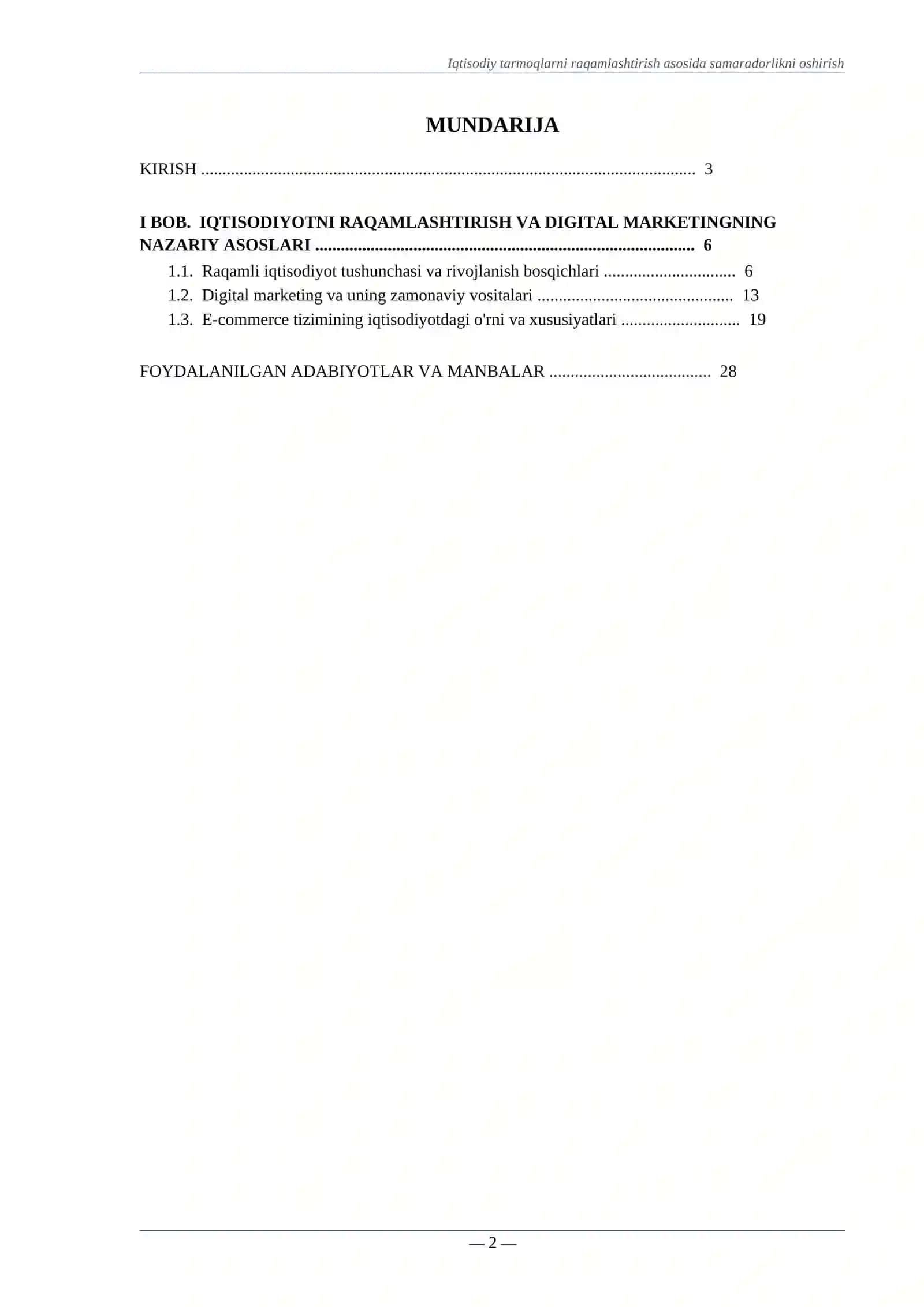 IQTISODIY TARMOQLARNI RAQAMLASHTIRISH ASOSIDA SAMARADORLIGNI OSHIRISH 2