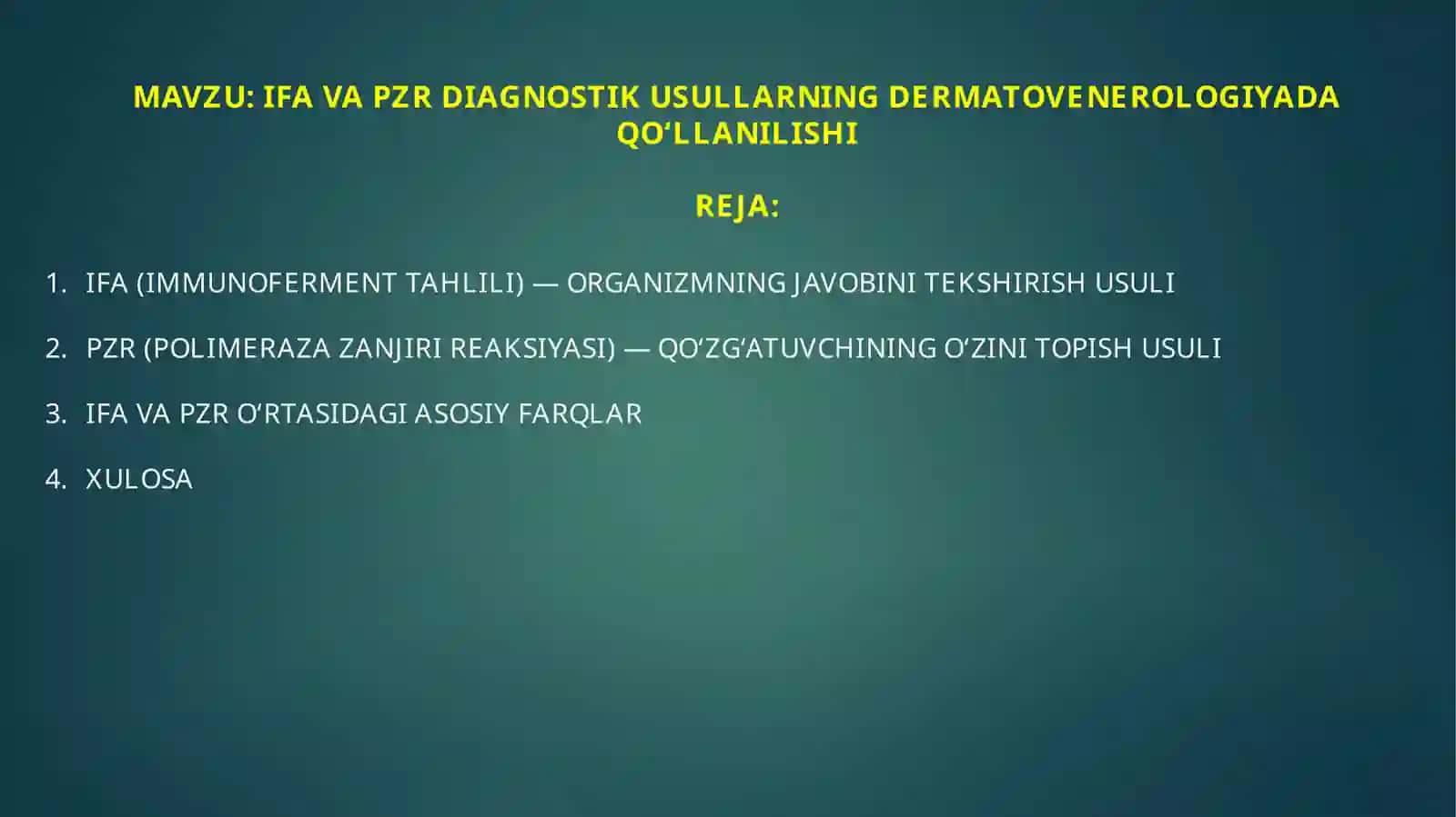 IFA VA PZR DIAGNOSTIK USULLAR 2