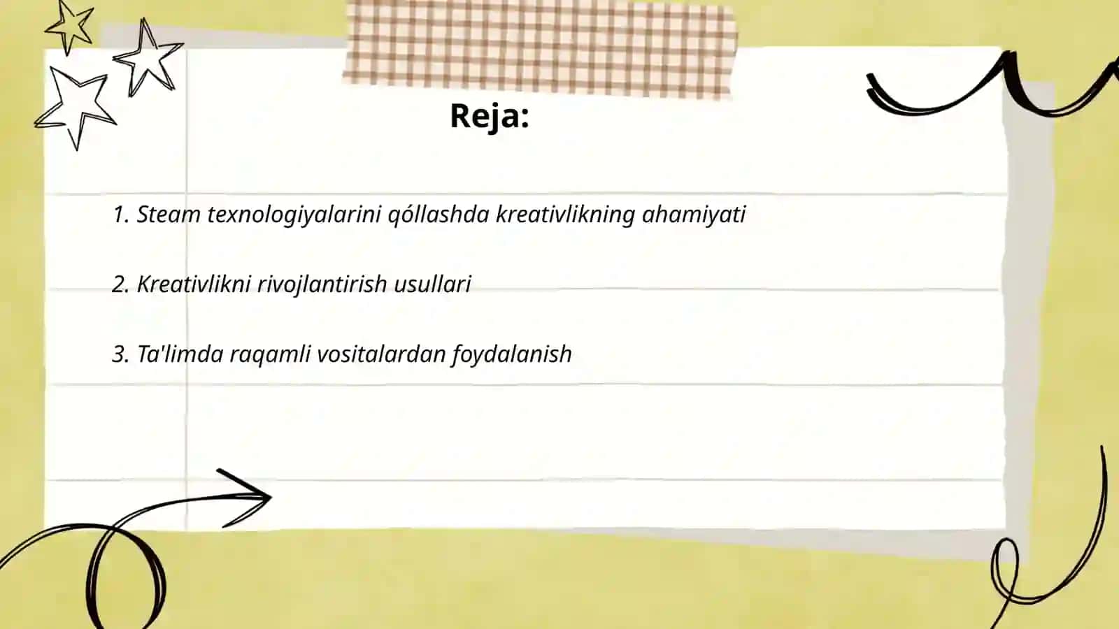 Steam texnologiyalarini qóllashda oʻqituvchining kreativligi darslardan ulardan foydalanish metodikasi 2