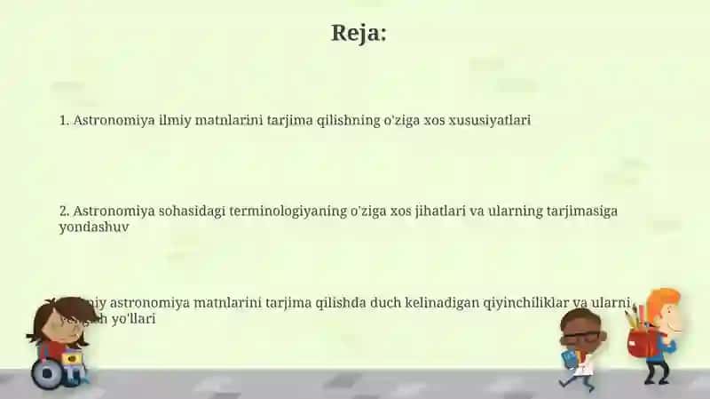 Astronomiyaga oid ilmiy matnlar tarjimasi 2