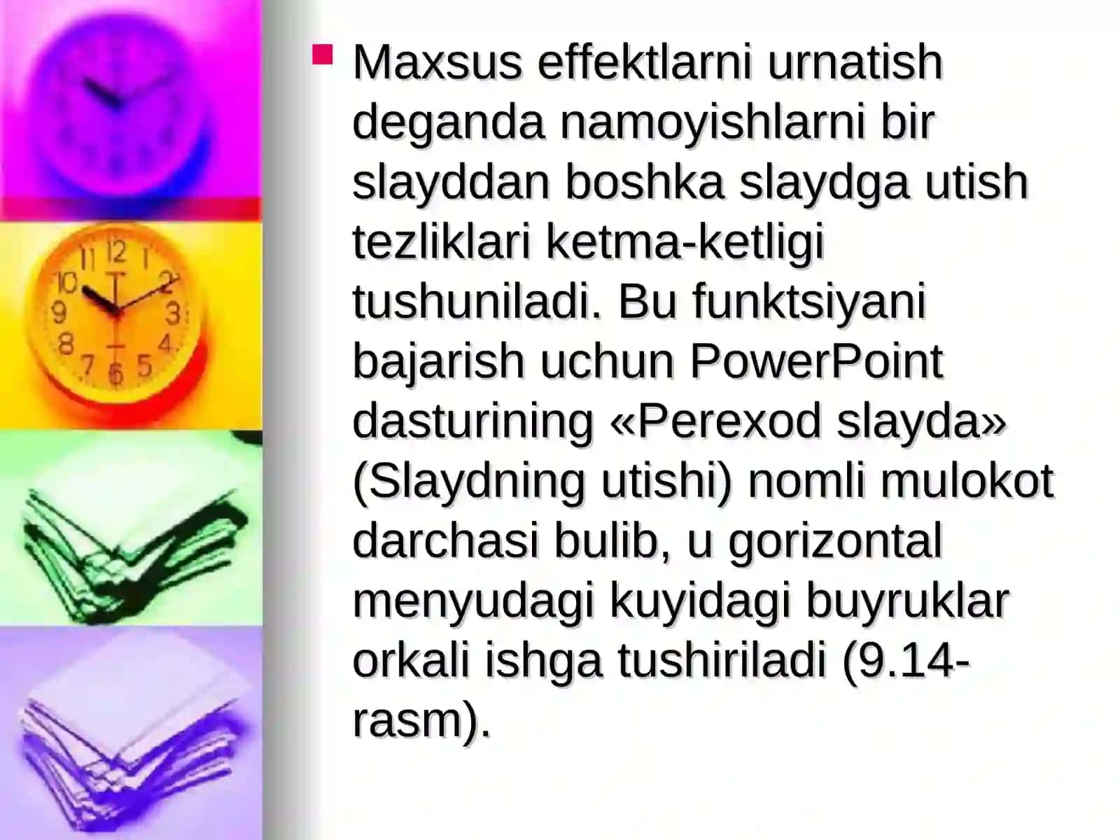 Pоwer Pоintda maxsus effektlar bilan ishlash 2