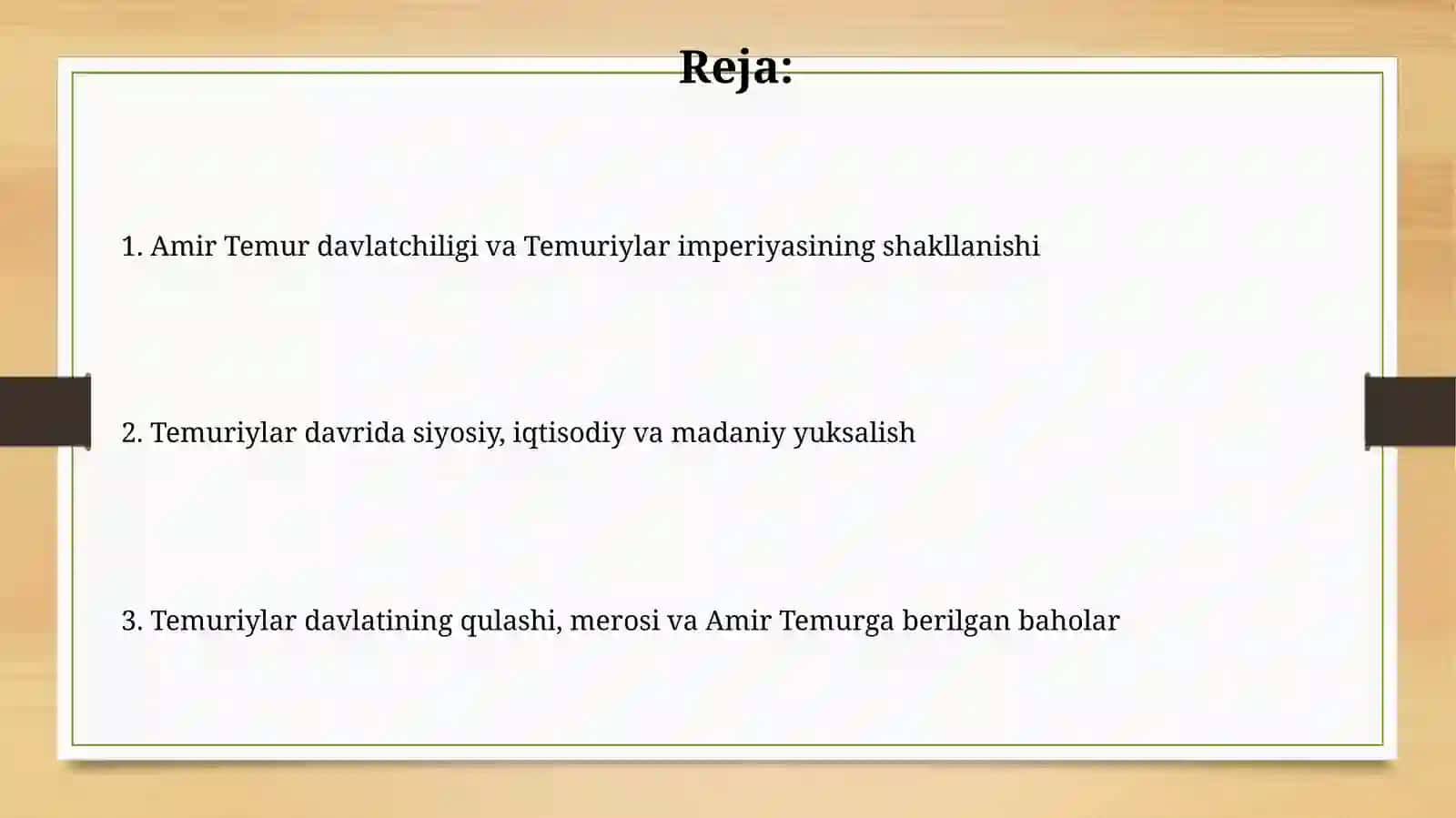 Amir Temur va Temuriylardavridavlatchiligi 2