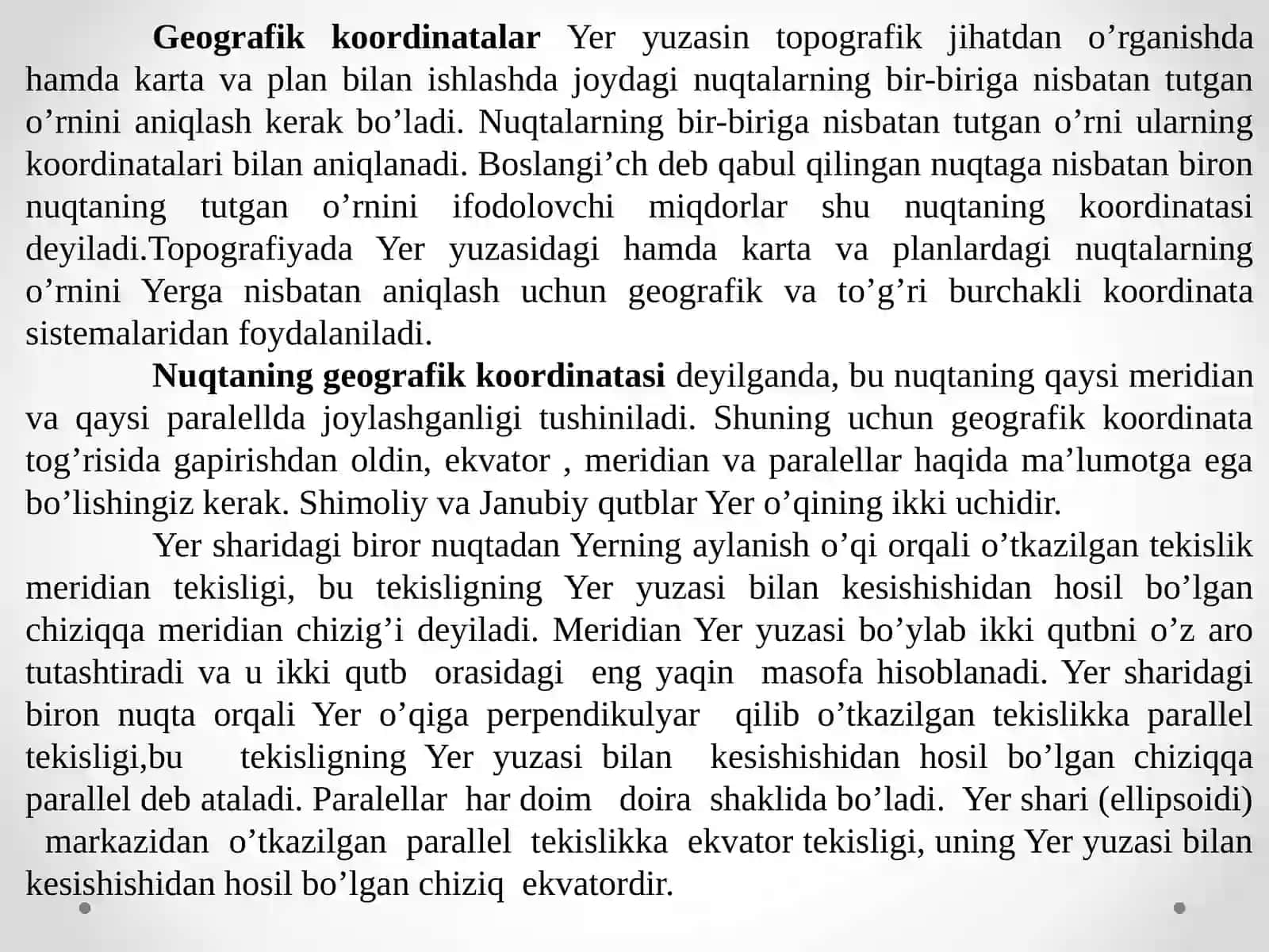 Geografik koordinatalar 2