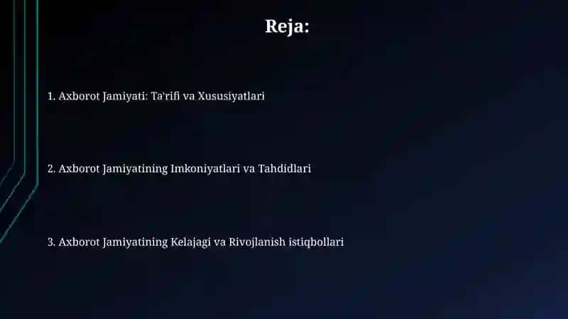 Axborotlashgan jamiyat va uning istiqbollari 2