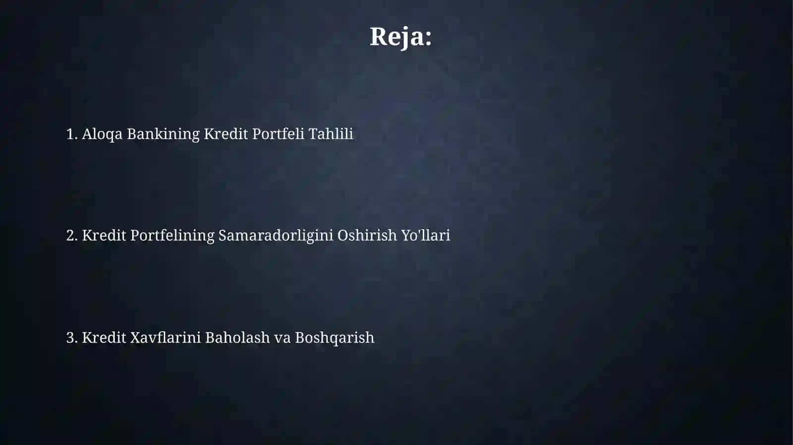Aloqa Bankining Kredit Portfeli Tahlili 2