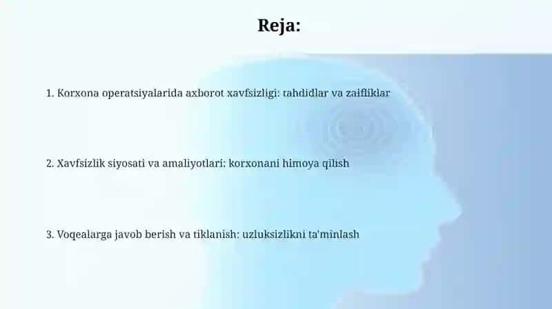 Korxona operatsiyalarida axborot xavfsizligi 2