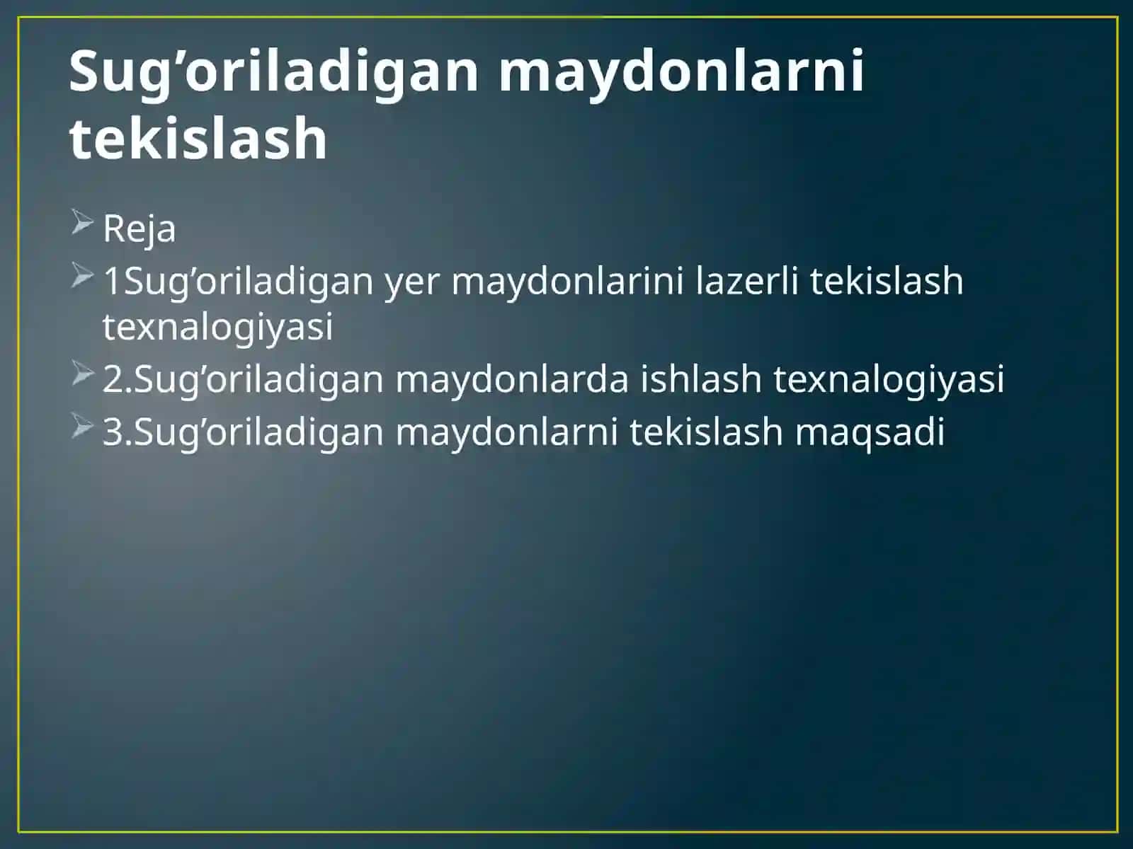 Sug’oriladigan maydonlarni tekislash 2