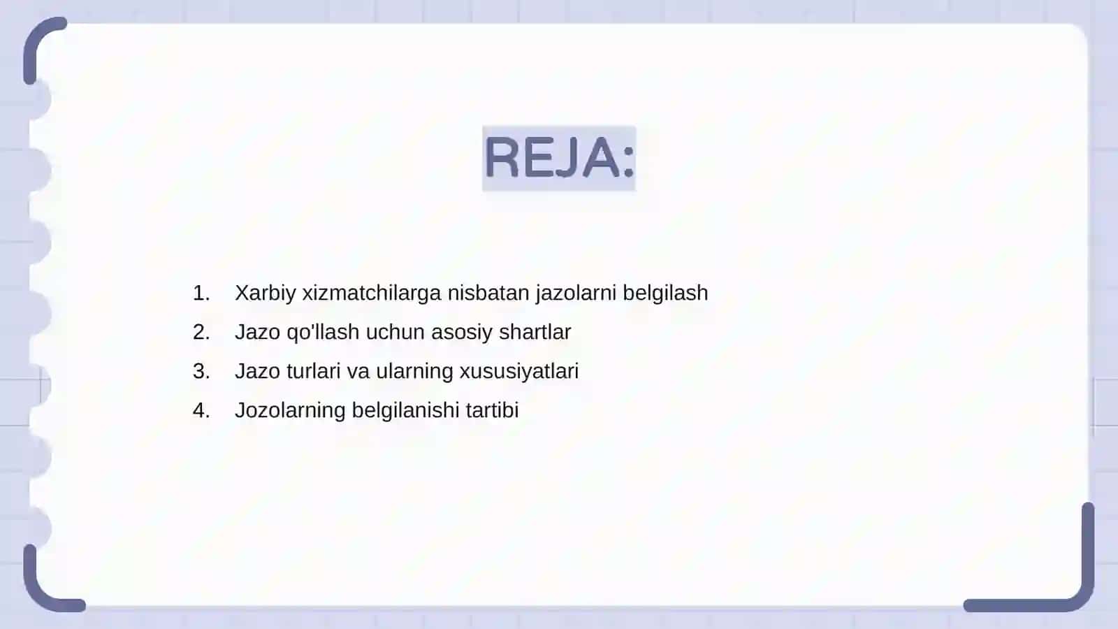 Xarbiy xizmatchilarga nisbatan jazolarni ijro etish tartibi va shartlari 2