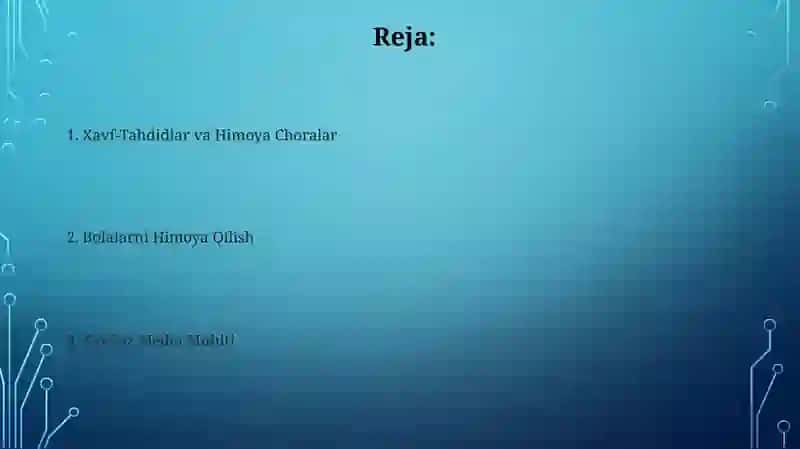 Xavf-Tahdidlar va Himoya Choralar 2