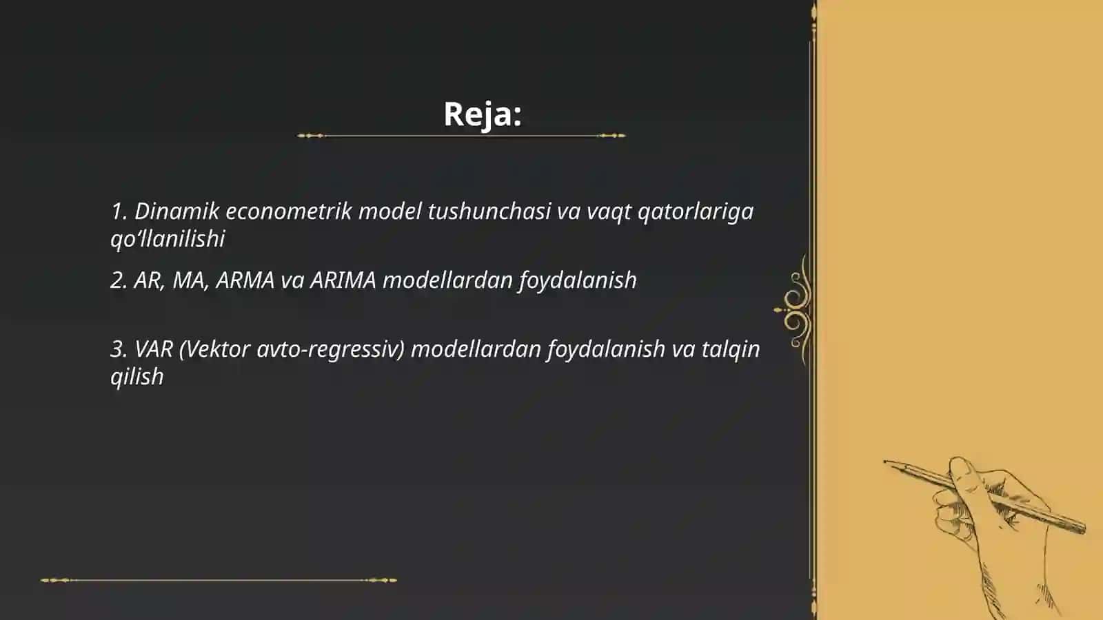 Dinamik Ekonometrik Modellardan Foydalanish 2