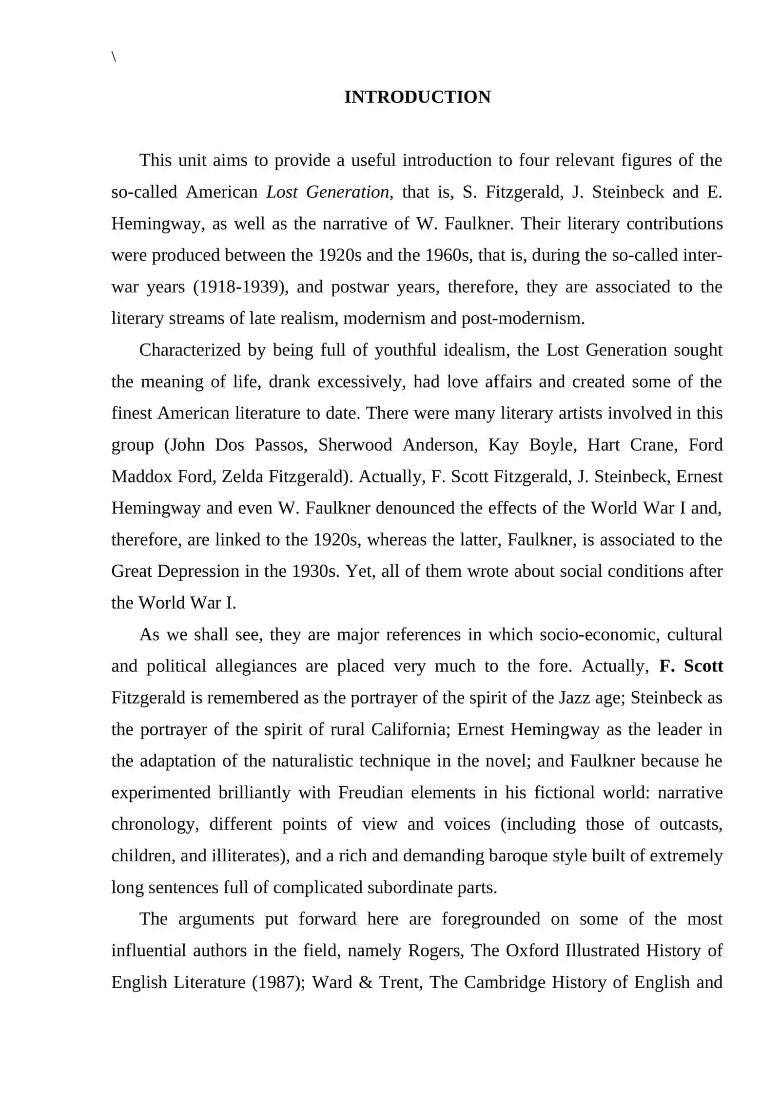 Writers of the Lost Generation. J. Dos Passos, W. Faulkner 2