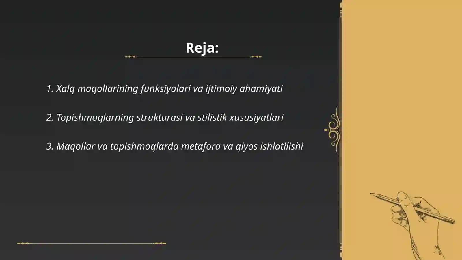 Oʻzbek folkloridan Xalq Maqollari va Topishmoqlari 2