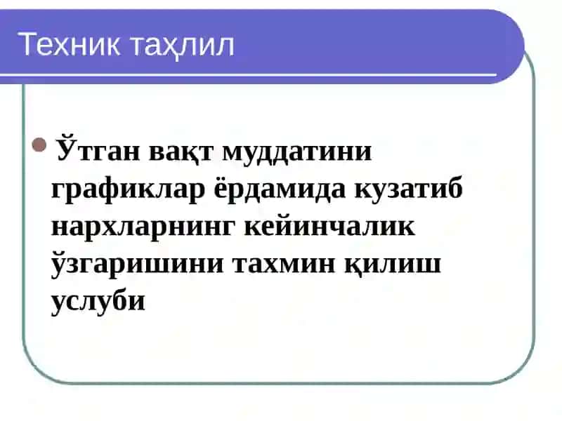 Фонд бозорларининг техник таҳлили 2