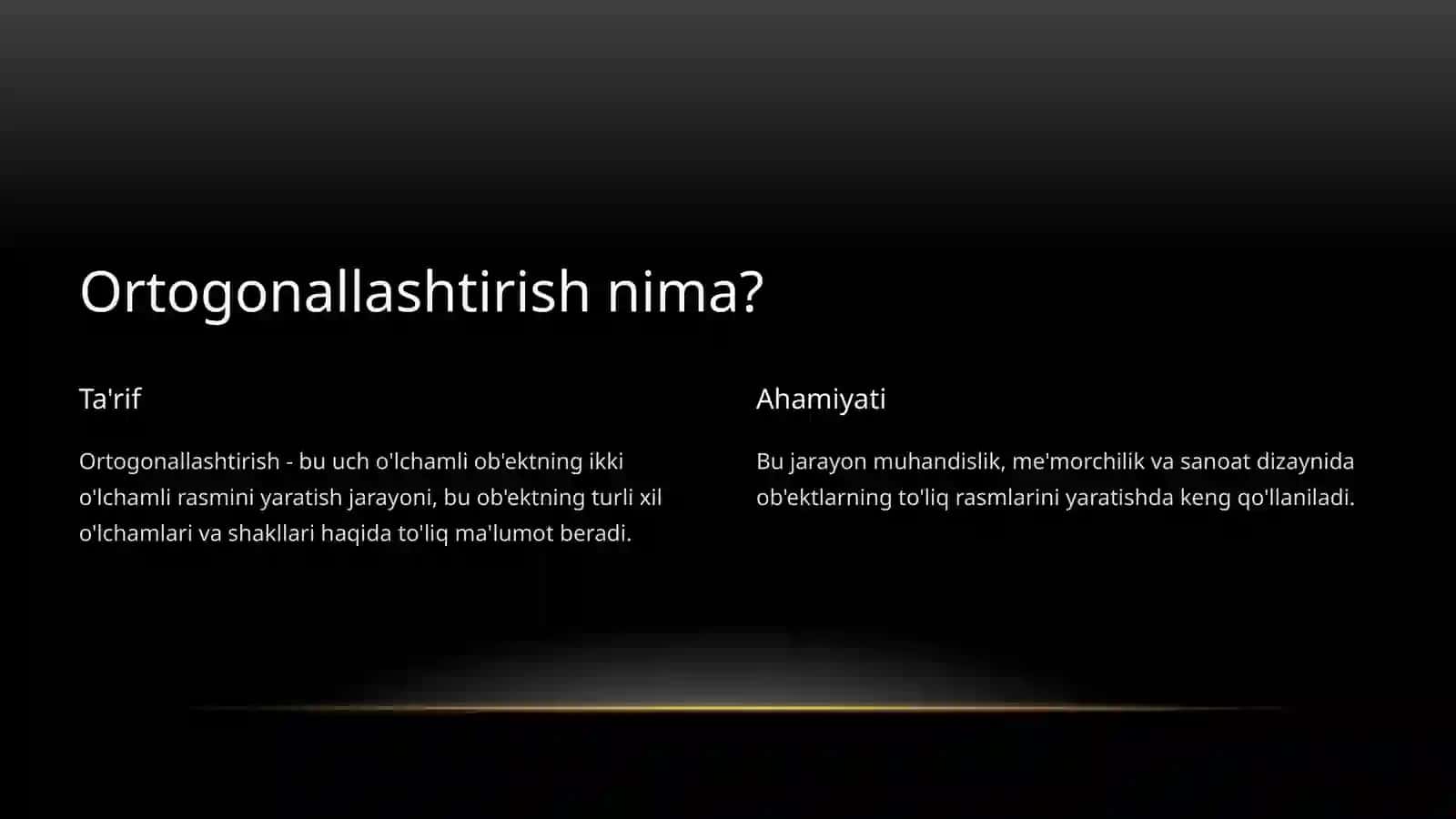 Ortogonallashtirish jarayoni 2