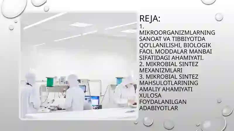 Mikroorganizimlardan zarur moddalarni sentezlab olish 2