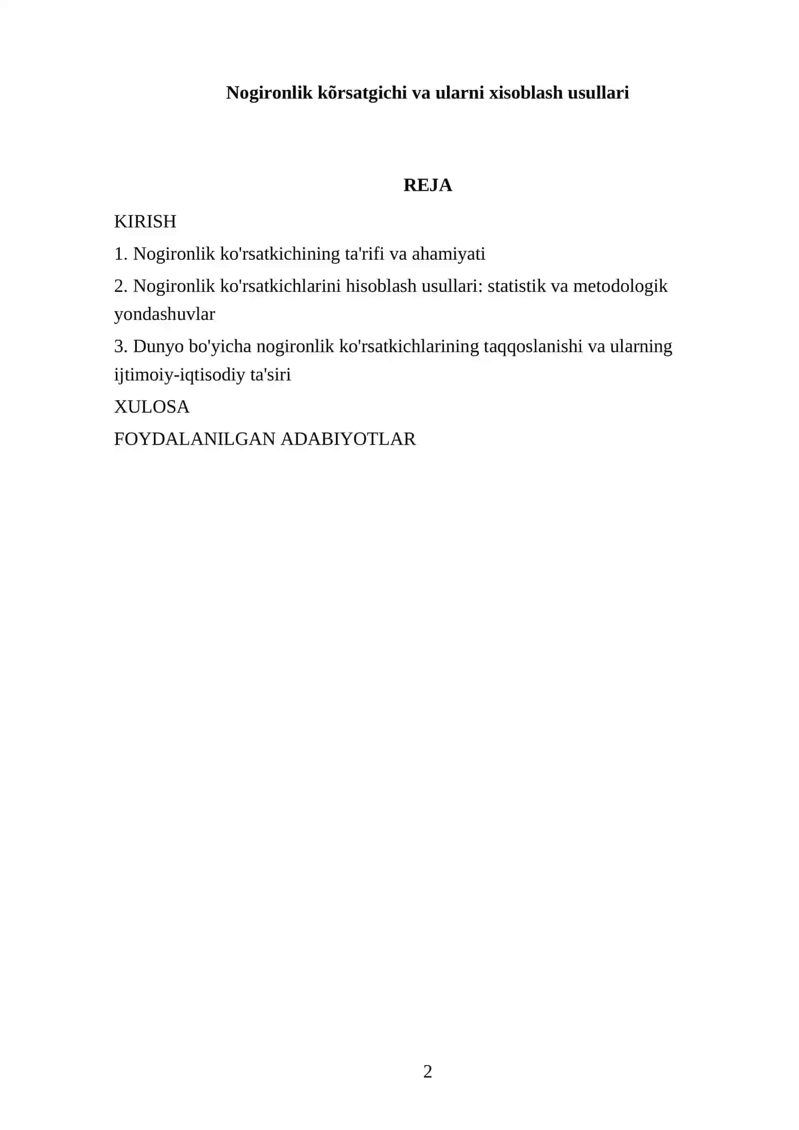 Nogironlik kõrsatgichi va ularni xisoblash usullari 2