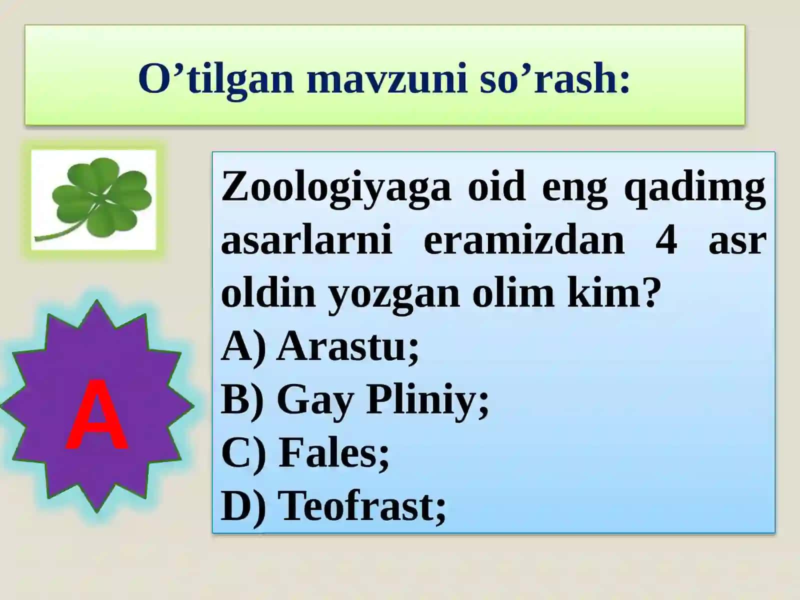 Hayvon organizmini tuzilishi, hayvonlarni klassifikatsiyalash 2