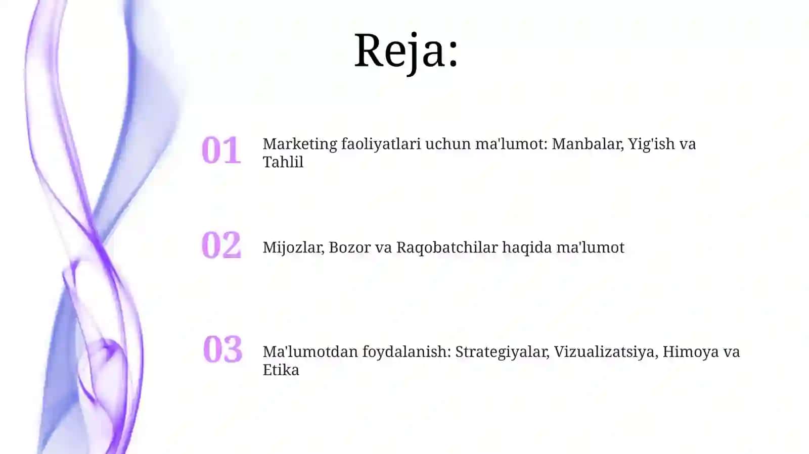 Marketing faoliyatlari uchun ma'lumot: Manbalar, Yig'ish va Tahlil 2