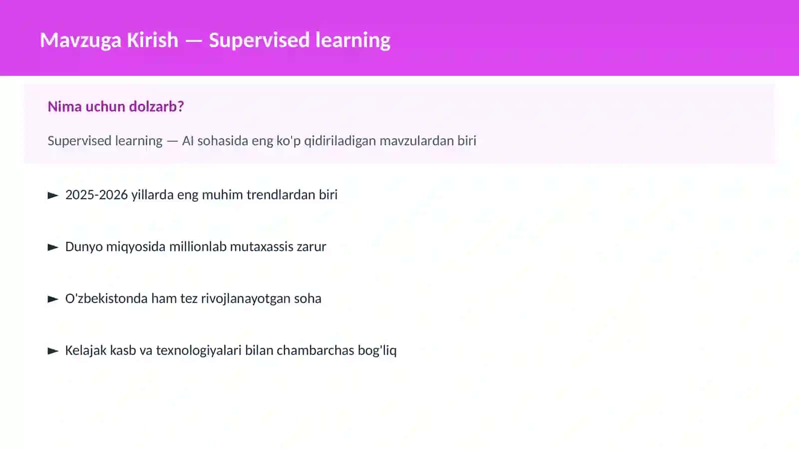 AI | MACHINE LEARNING ASOSLARI 2
