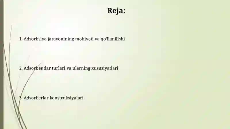 Adsorbsiya jarayoni uchun jihozlar 2