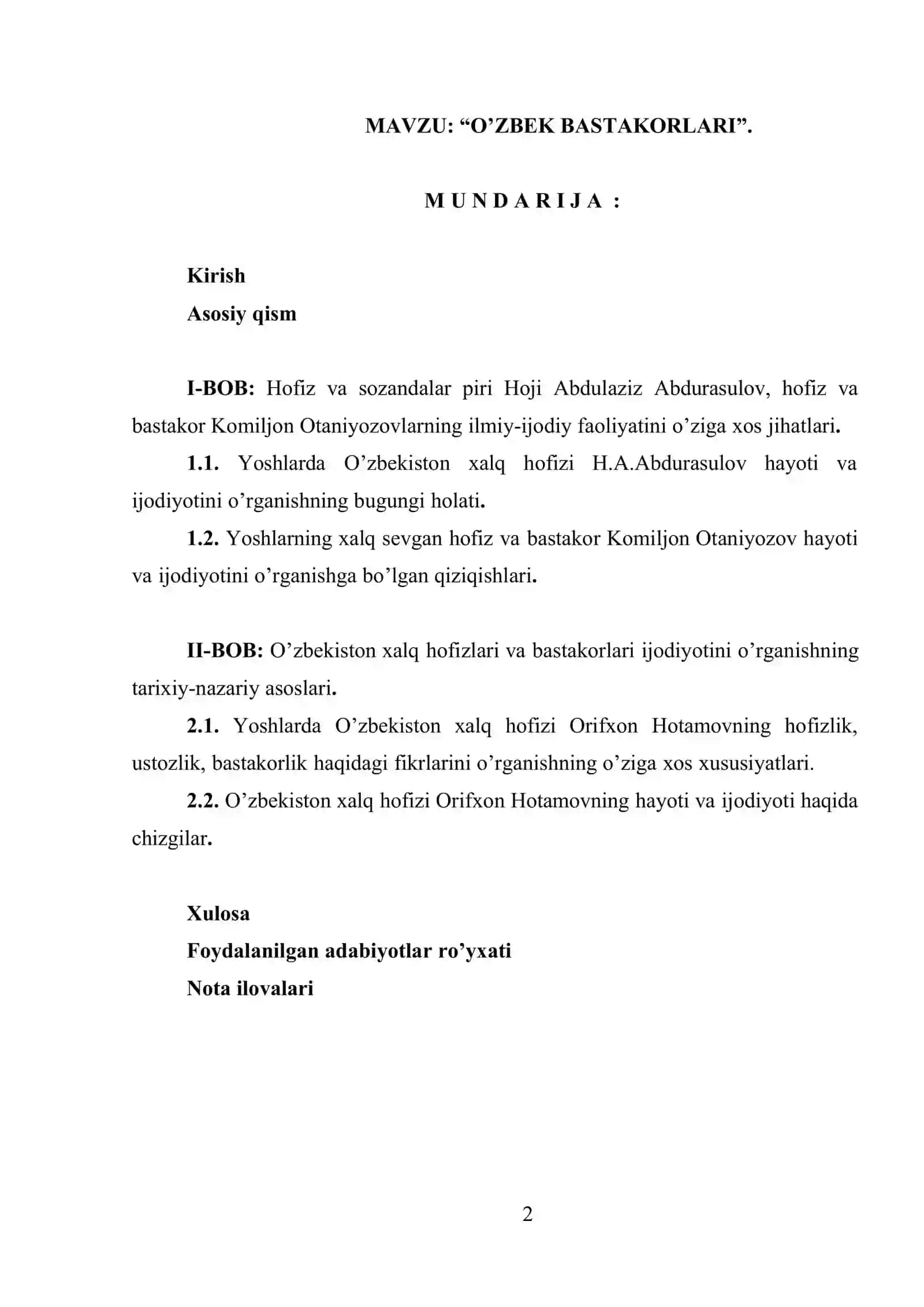 O'ZBEK BASTAKORLARI Hofiz va sozandalar piri Hoji Abdulaziz Abdurasulov 2