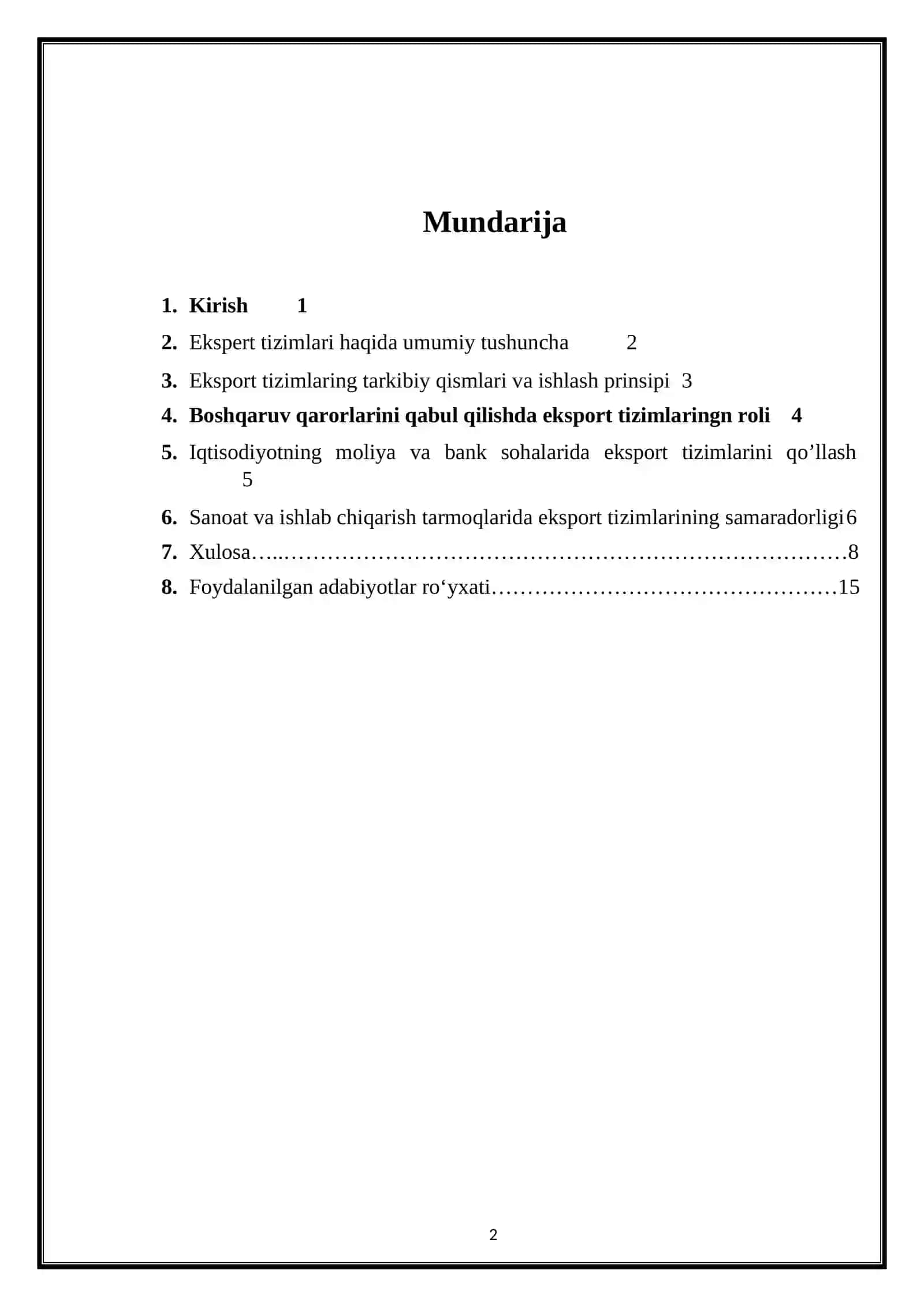 Transport muhandisligi fakulteti talabasi MUSTAQIL ISHI 2