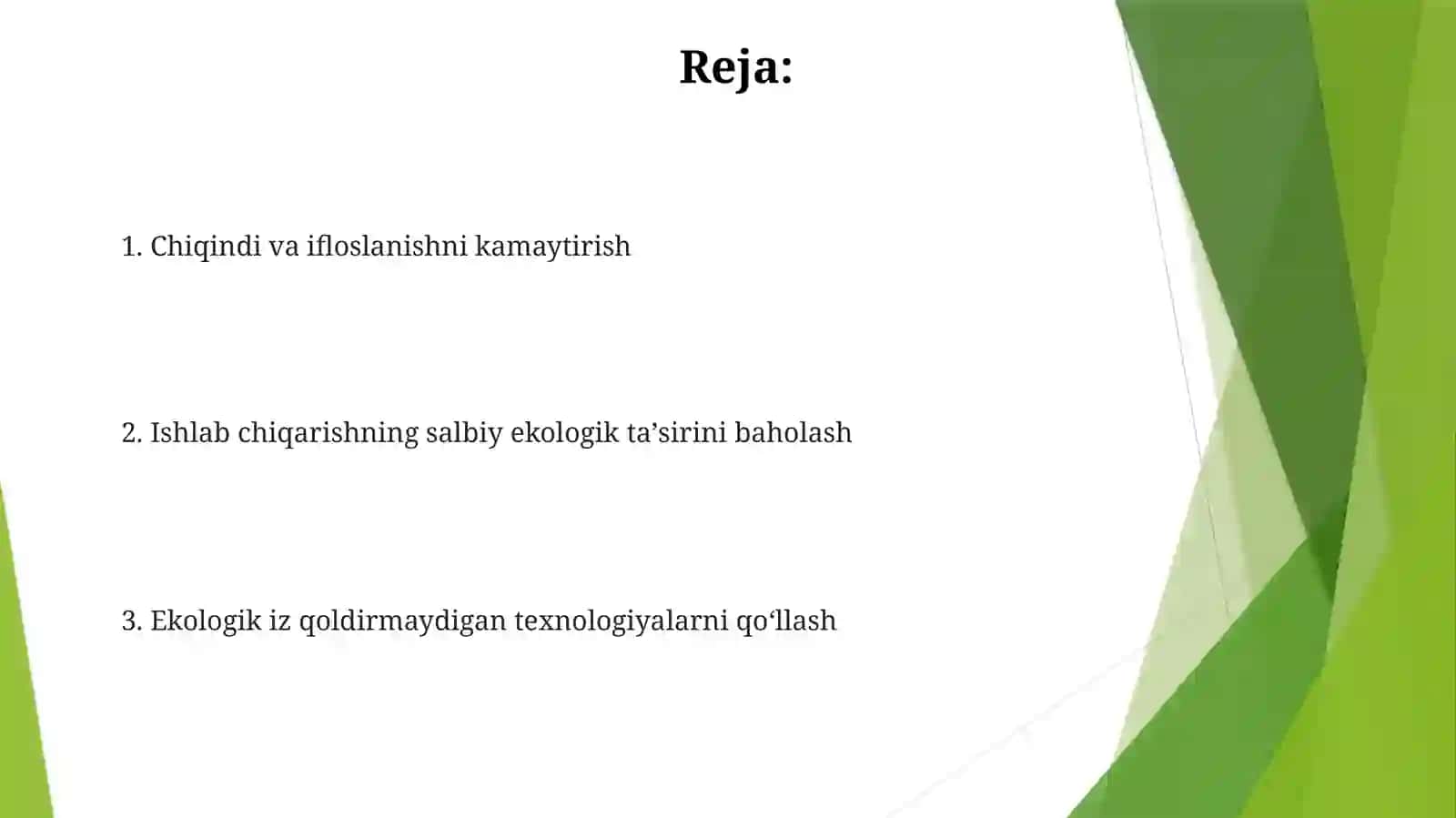 Ishlabchiqarishlar niatrof muhitga salbiy tasirlarni minimallashtirish 2