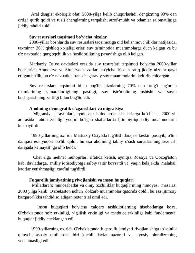 Yangi ming yillik arafasida óz yechimini topmayotgan muammolar 2