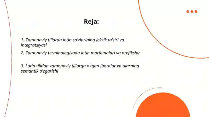 Zamonaviy tillarda lotinshunoslik 2