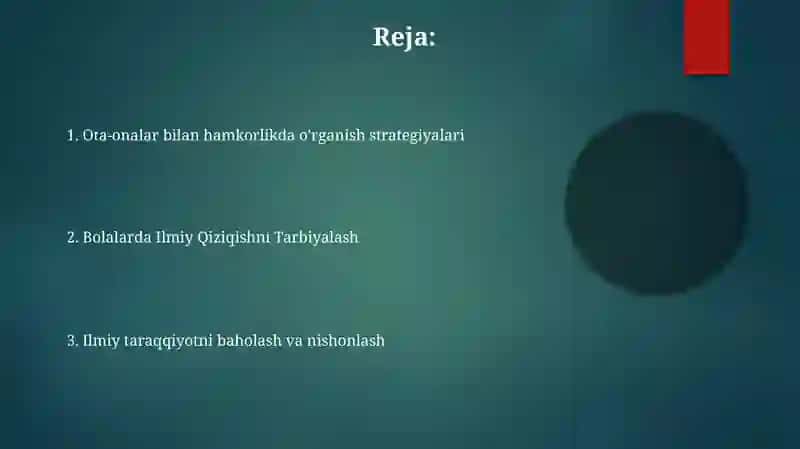 Oilada ilmiy ta'limning yaratilishi va ota onalar bilan hamkorlik 2
