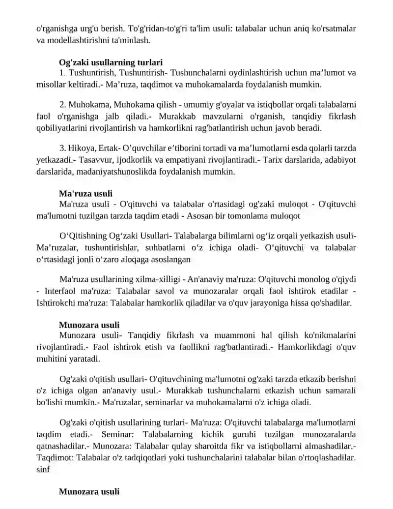 Og'zaki ta'lim usullari 2