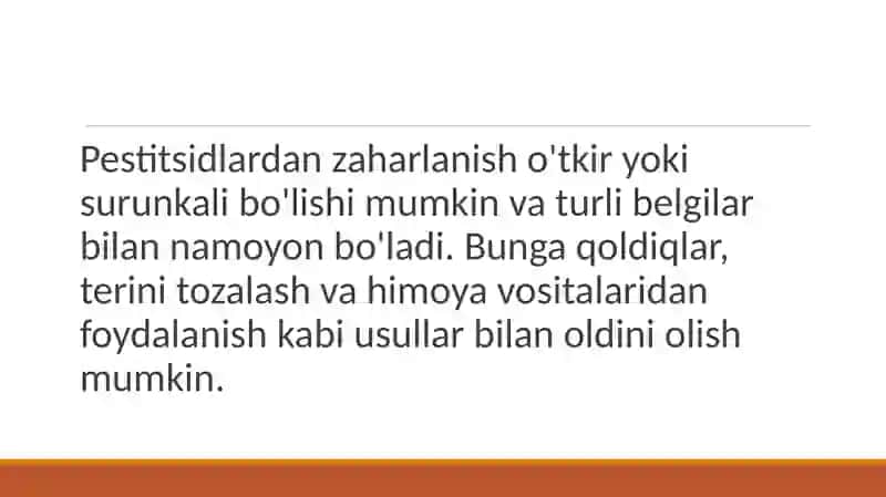 Pestitsidlardan zaxarlanish vaularni oldini olish usullari 2