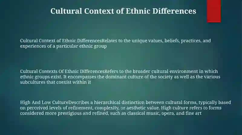 Cultural Contexts Of Ethnic Differences 2