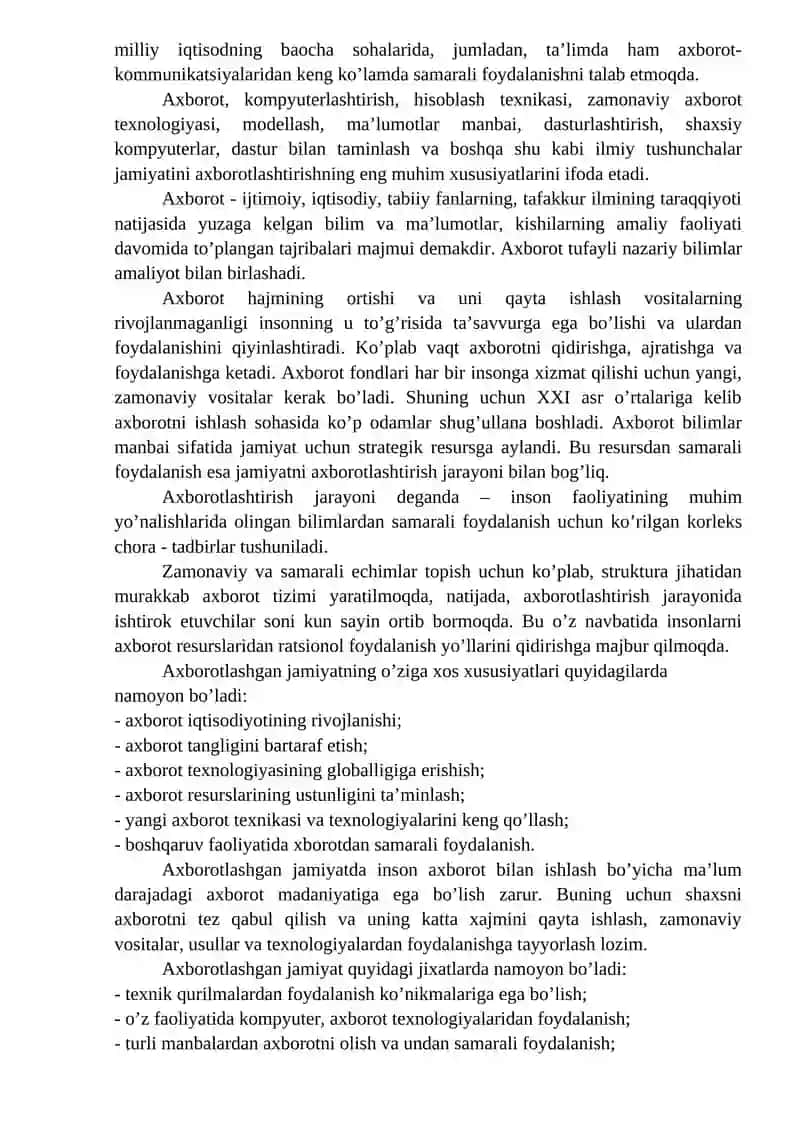 Axborotlashgan jamiyat 2